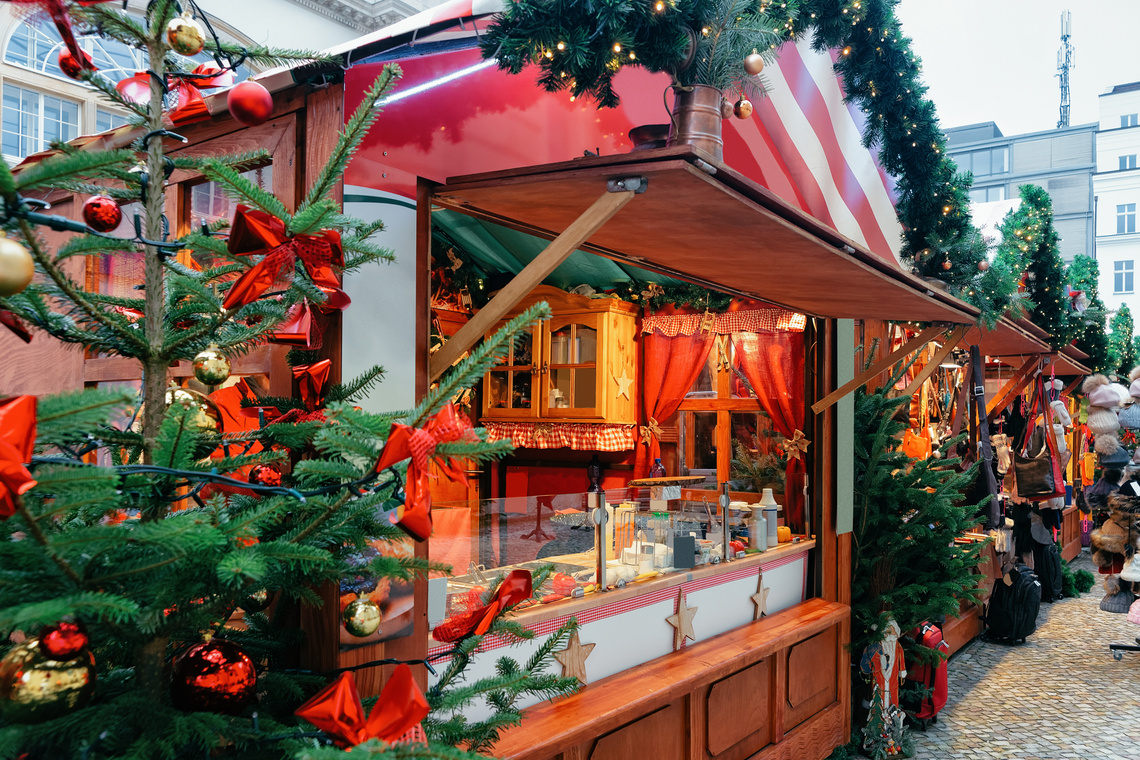 Christmas Market at Opernpalais at Mitte of Winter Berlin